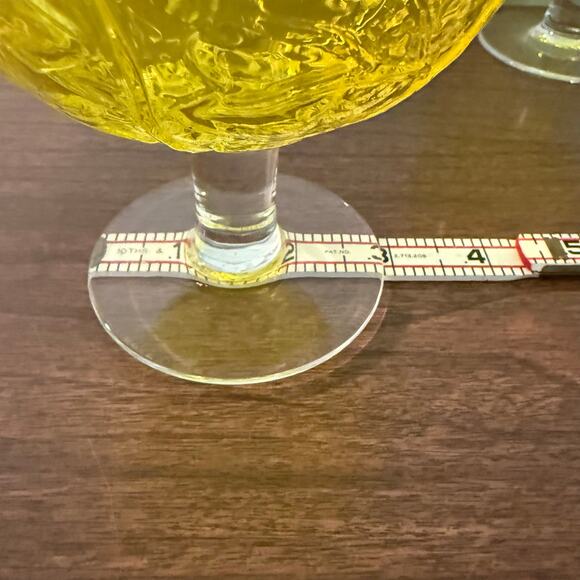 Sigma Taste Setter Secla Yellow Cabbage Leaf Goblets Set of 2 Portugal - Picture 6 of 8